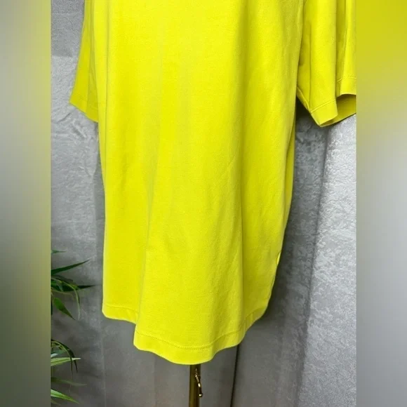 Theory Men’s Crew Neck Short-Sleeve Tee in Stretch Jersey in Cyber Yellow Sz M - Picture 6 of 12